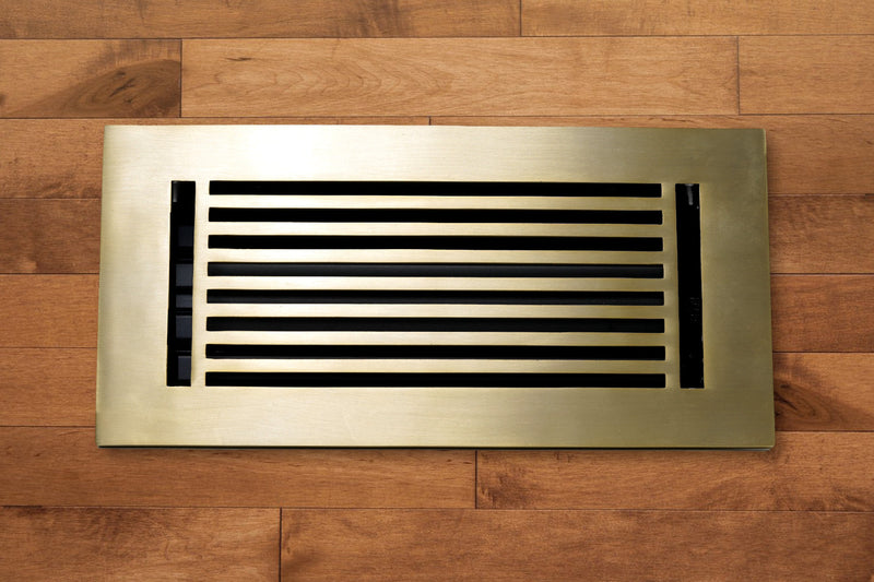 Cast Aluminum Linear Bar Vent Covers - Satin Brass