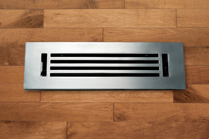 Cast Aluminum Linear Bar Vent Covers - Satin Nickel