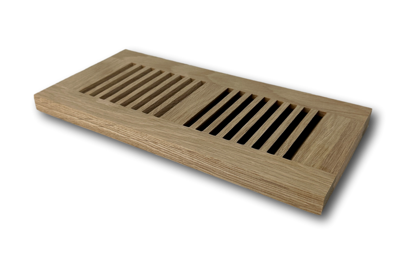 4 x 10 White Oak Wood Vent Cover - Flush No Frame (Unfinished)