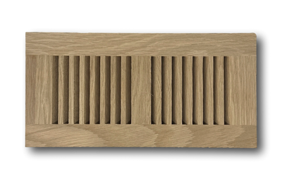 4 x 10 White Oak Wood Vent Cover - Flush No Frame (Unfinished)