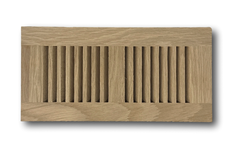 4 x 10 White Oak Wood Vent Cover - Flush No Frame (Unfinished)