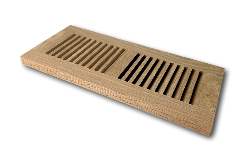 4 x 12 Red Oak Wood Vent Cover - Flush No Frame (Unfinished)