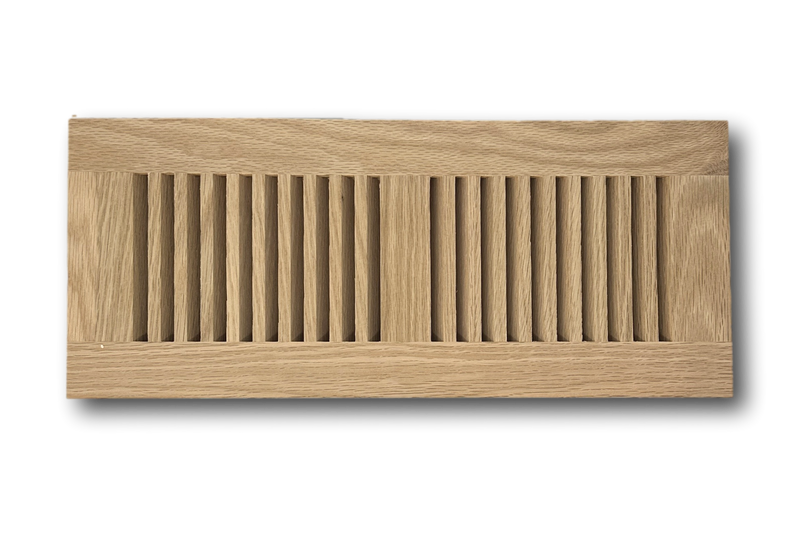 4 x 12 Red Oak Wood Vent Cover - Flush No Frame (Unfinished)