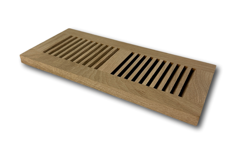 4 x 12 White Oak Wood Vent Cover - Flush No Frame (Unfinished)