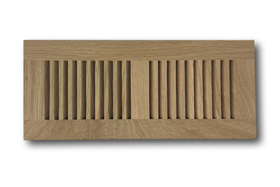 4 x 12 White Oak Wood Vent Cover - Flush No Frame (Unfinished)