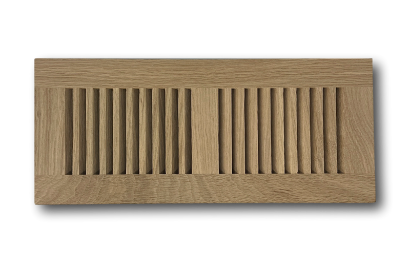 4 x 12 White Oak Wood Vent Cover - Flush No Frame (Unfinished)