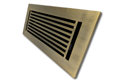 Cast Aluminum Linear Bar Vent Covers - Satin Brass