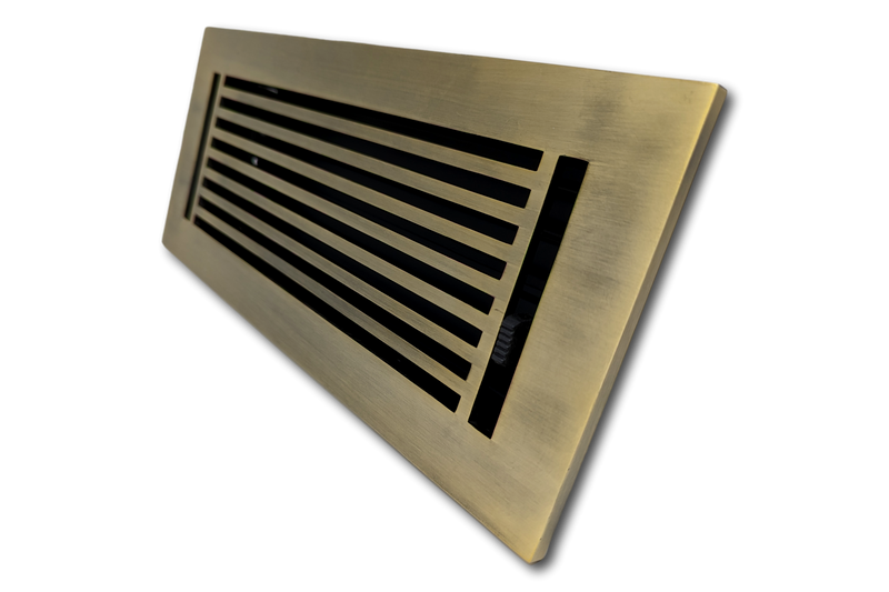 Cast Aluminum Linear Bar Vent Covers - Satin Brass