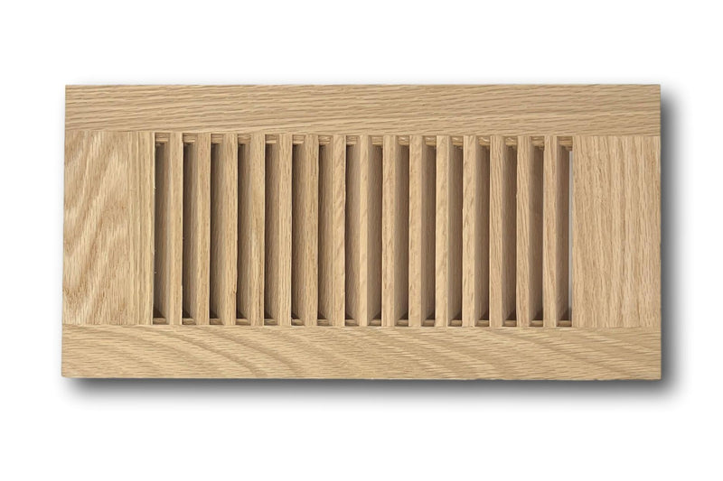 4 x 10 Red Oak Wood Vent Cover - Flush No Frame (Unfinished)