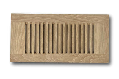 4 x 10 White Oak Wood Vent Cover - Flush No Frame (Unfinished)