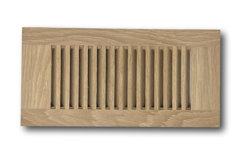 4 x 10 White Oak Wood Vent Cover - Flush No Frame (Unfinished)