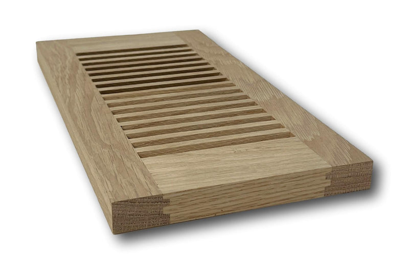 4 x 10 White Oak Wood Vent Cover - Flush No Frame (Unfinished)