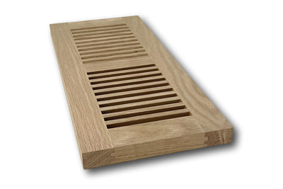 4 x 10 Red Oak Wood Vent Cover - Flush No Frame (Unfinished)