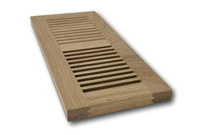 4 x 10 White Oak Wood Vent Cover - Flush No Frame (Unfinished)