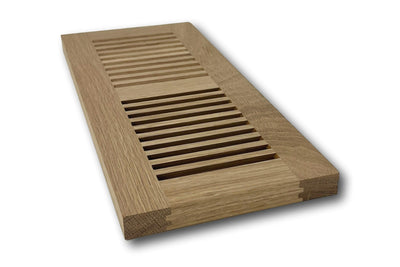 4 x 12 White Oak Wood Vent Cover - Flush No Frame (Unfinished)