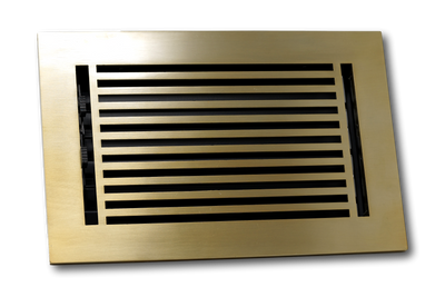 Cast Aluminum Linear Bar Vent Covers - Satin Brass