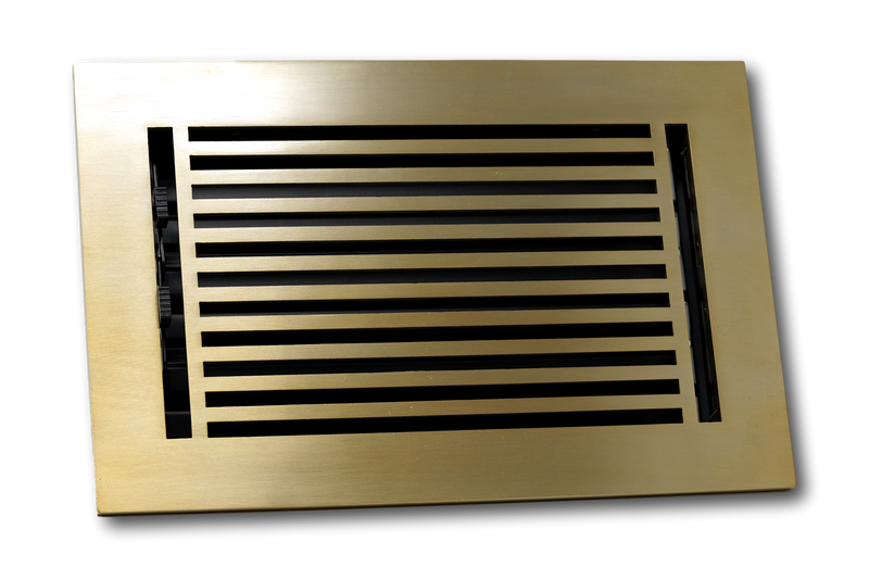 Cast Aluminum Linear Bar Vent Covers - Satin Brass