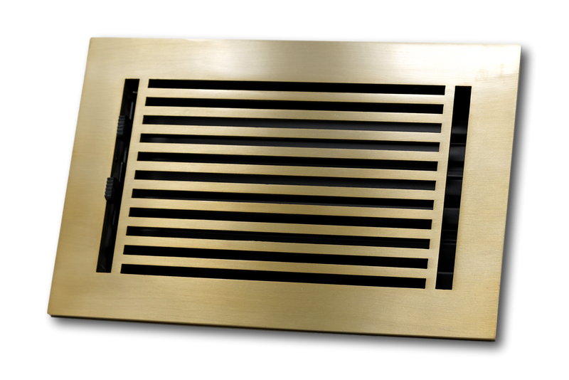 Cast Aluminum Linear Bar Vent Covers - Satin Brass