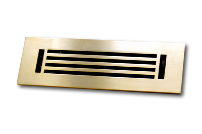 Cast Aluminum Linear Bar Vent Covers - Satin Brass