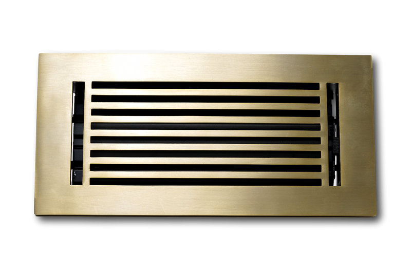 Cast Aluminum Linear Bar Vent Covers - Satin Brass